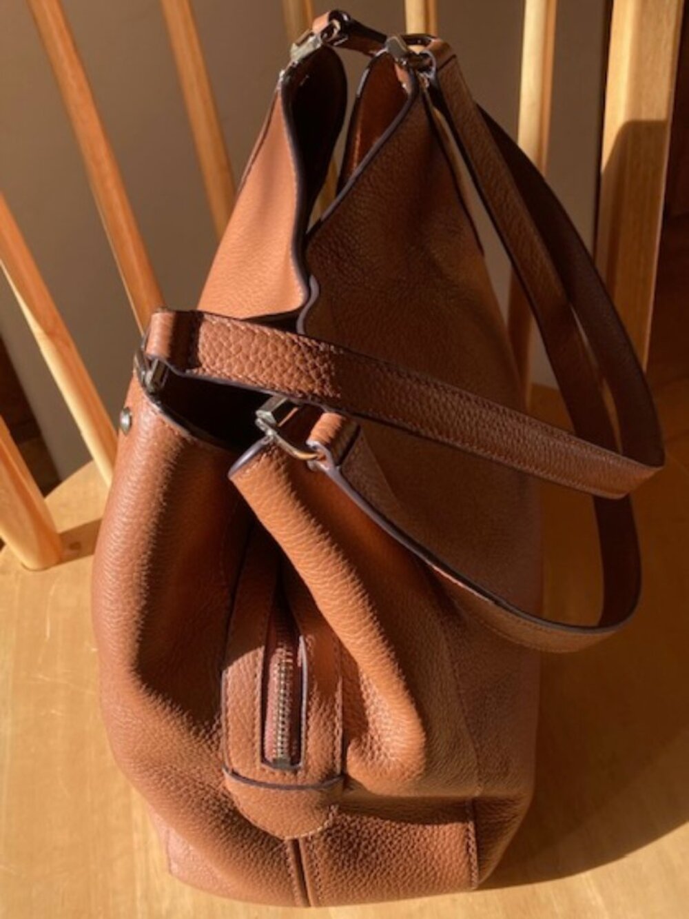Kate Spade New York Camel Leather Shoulder Bag Preppy Classic Quiet Luxury - Picture 2 of 6